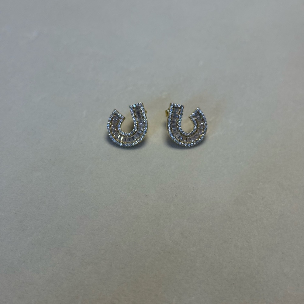 Gold Plated Sterling Elegant U-Shaped Pushback Earrings